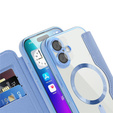 Etui z klapką do iPhone 17, RFID Wallet MagSafe z ochroną aparatu, niebieskie