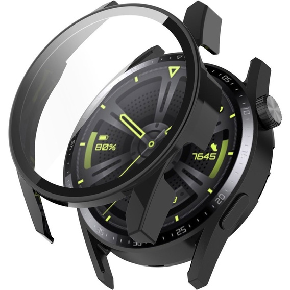 2w1 Etui + Szkło hartowane do Huawei Watch GT 3 42mm, Case, Czarny