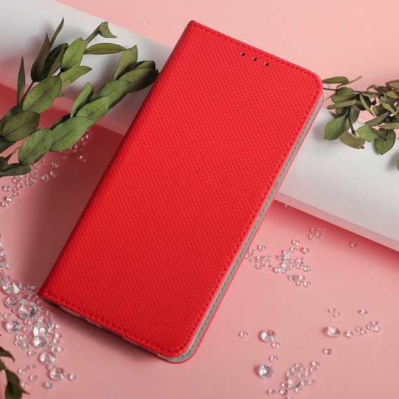 Etui do Oppo Reno 11F 5G, Smart Magnet, czerwone + Szkło 9H
