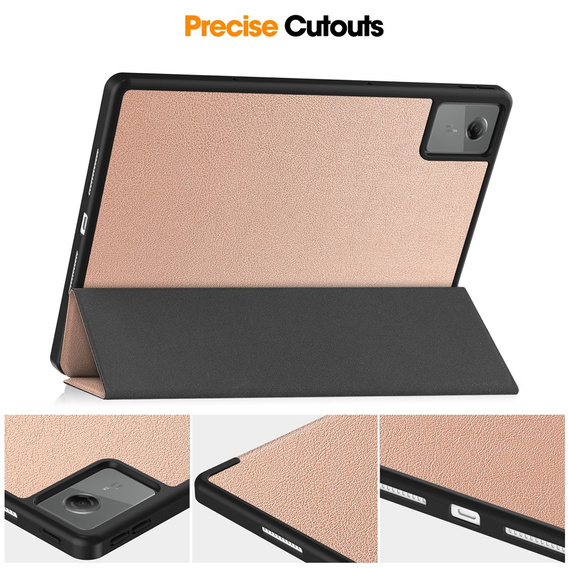 Etui do Lenovo Idea Tab Plus, Smartcase, różowe rose gold