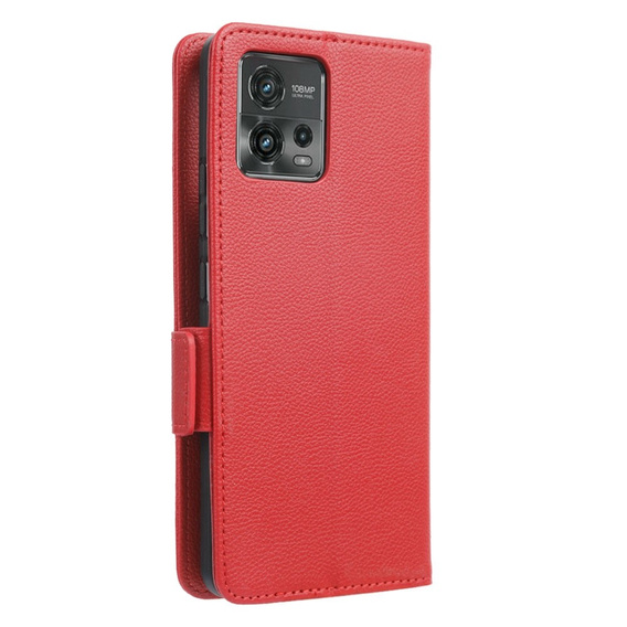 Etui z klapką do Motorola Moto G72, Wallet Thin Magnet, czerwone