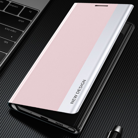Etui z klapką do Xiaomi Redmi Note 9S/9 Pro/9 Pro Max, Side Magnetic, różowe rose gold