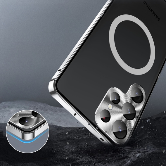 Etui z ochroną aparatu do Samsung Galaxy S25 Ultra, CamShield MagSafe, srebrne