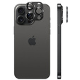 Szkło na aparat do iPhone 16 Pro / 16 Pro Max, czarna metalowa nakładka ERBORD