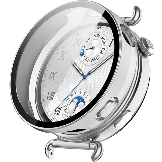 2w1 Etui + Szkło Hartowane do Huawei Watch GT 6 41mm, Srebrne