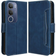 Etui z klapką do Vivo Y19s, Card Slot, granatowe