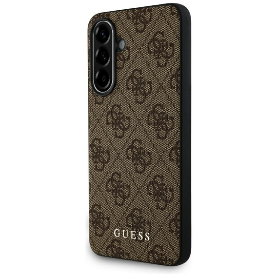Etui GUESS do Samsung Galaxy A56, 4G Metal Gold Logo, brązowe