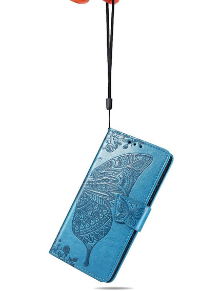 Etui z klapką do Oppo Reno 12 Pro, Butterfly, niebieskie