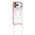 Etui do iPhone 17 Pro Max, Electro MagSafe, różowe + Smycz