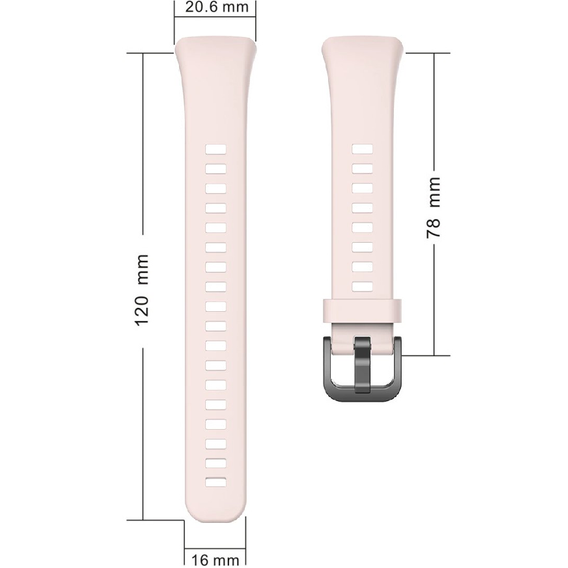 Pasek Silikonowy do Huawei Band 6 / Honor Band 6, Różowy
