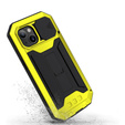 Etui do iPhone 13, R-JUST CamShield Slide, pancerne, żółte / czarne