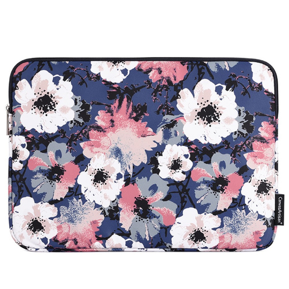 Etui na Laptopa 13" z Motywem Akwarelowych Kwiatów - Niebieskie