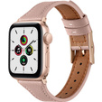 Pasek Skórzany do Apple Watch 1/2/3/4/5/6/7/8/9/SE/Ultra/Ultra 2 42/44/45/49mm, Różowy