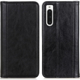 Etui do Sony Xperia 10 V, Wallet Litchi Leather, czarne