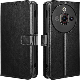Etui z klapką do Nubia Focus Pro 5G, Crazy Horse Wallet, czarne