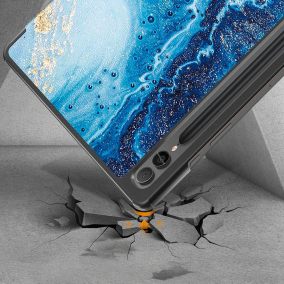 Etui do Samsung Galaxy Tab S9 FE+ Plus z miejscem na rysik, Niebieski marmur