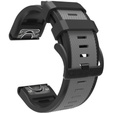 Pasek Silikonowy do Garmin Fenix 5X/6X/7X, Szary / Czarny