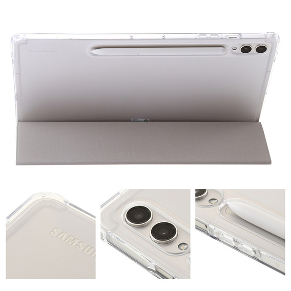 Etui do Samsung Galaxy Tab S9 Ultra, Smartcase Hybrid, z miejscem na rysik, szare