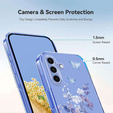 Etui do Samsung Galaxy S25 FE z motywem kwiatowym – fioletowe