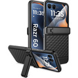 Etui do Motorola Razr 60 Ultra, PC Kickstand Case, ze szkłem, czarne