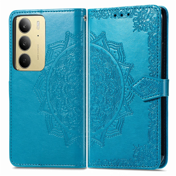 Etui z klapką do Realme C75, Mandala, niebieskie