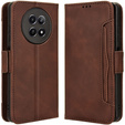 Etui z klapką do Realme 12, Card Slot, brązowe