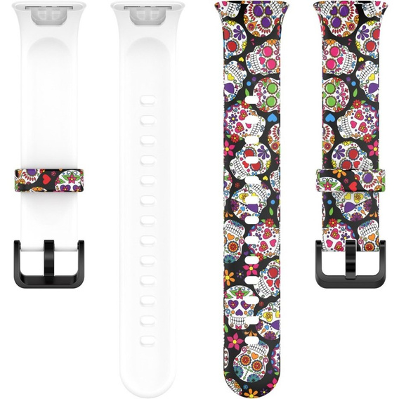 Pasek Silikonowy do Xiaomi Mi Band 7 Pro, Kolorowe czaszki