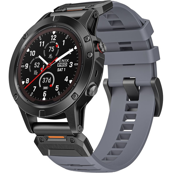 Pasek Silikonowy QuickFit do Garmin Fenix 22mm, Szary