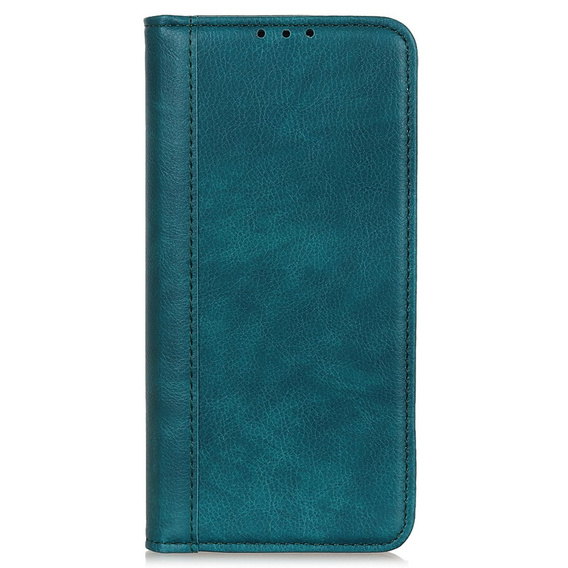 Etui z klapką do Motorola Edge 50 Pro, Split Leather, zielone