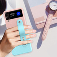 Etui Wristband Kickstand do Samsung Galaxy Z Flip4 5G, Cyan/Pink