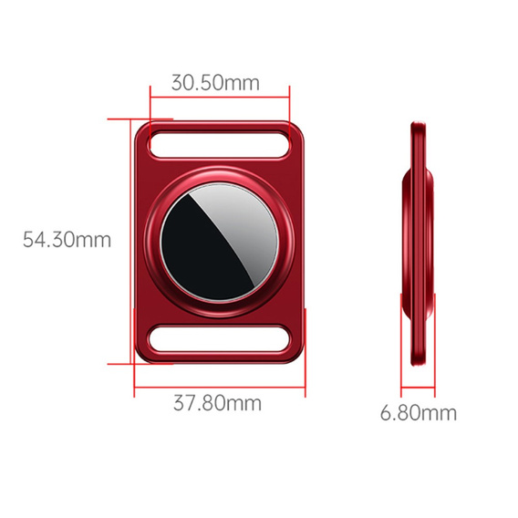 Etui do Apple AirTag 2 / 1, aluminiowe, z karabińczykiem, czerwone