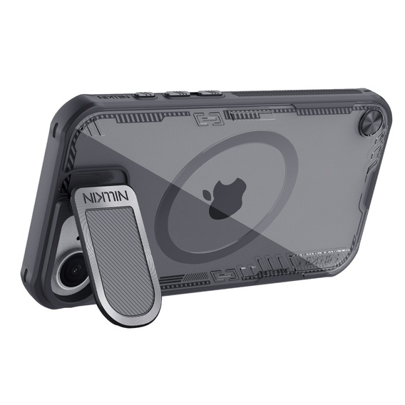 Etui do iPhone 16e, pancerne Nillkin, Icelade Prop, do Magsafe, czarne