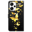 Etui z klapką do Xiaomi Redmi Note 13 Pro+, Wallet, Butterflies złote