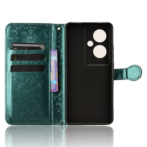 Etui z klapką do Oppo Reno 11F 5G, Wallet Rhombus, zielone