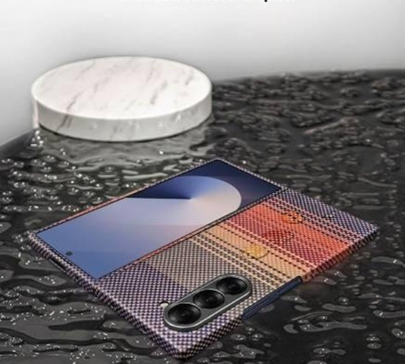 Etui do Samsung Galaxy Z Fold6 5G– magnetyczne z włókna aramidowego, pomarańczowe