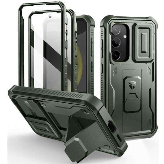 Etui pancerne do Samsung Galaxy S24, Dexnor Full Body (Two Frames), zielone