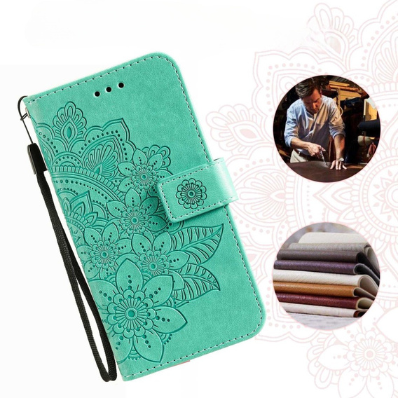 Etui z klapką do Samsung Galaxy A14 4G/5G, Mandala, zielone