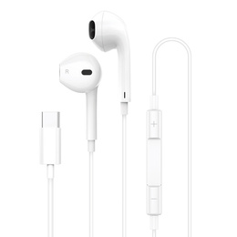 BWOO Słuchawki do iPhone 16 / iPhone 15 USB Type-C, białe