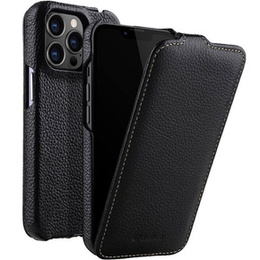 Etui MELKCO z klapką do iPhone 13 Pro, skórzane, flip, czarne