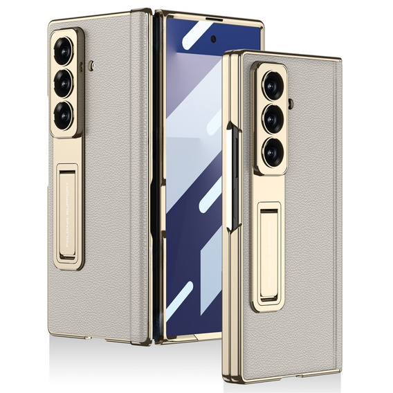 Etui GKK do Samsung Galaxy Z Fold7 5G ze szkłem i podstawką – tytanowe szare
