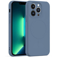 Zestaw Etui Silicone Mag Cover do iPhone 13 Pro, niebieskie + Szkło