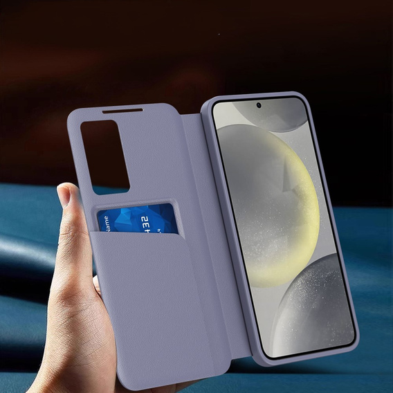 Etui z klapką do Samsung Galaxy S22+ Plus, Smart View Wallet, fioletowe