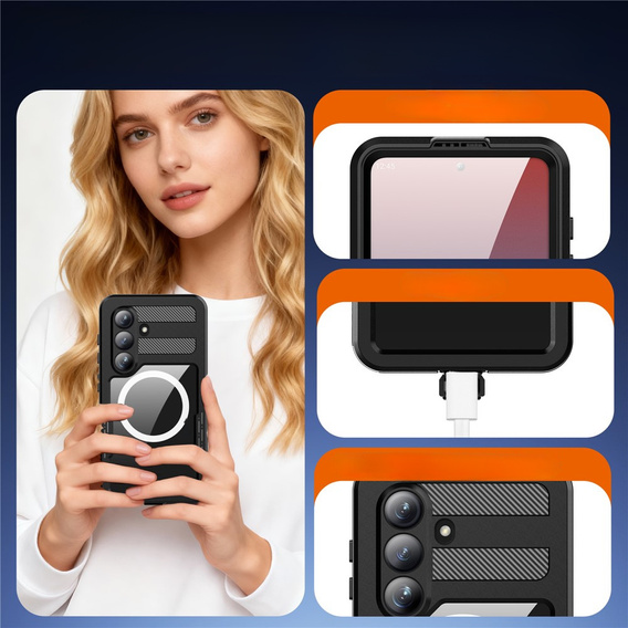 Etui wodoodporne do Samsung Galaxy S26 Plus, Redpepper, do MagSafe, czarne