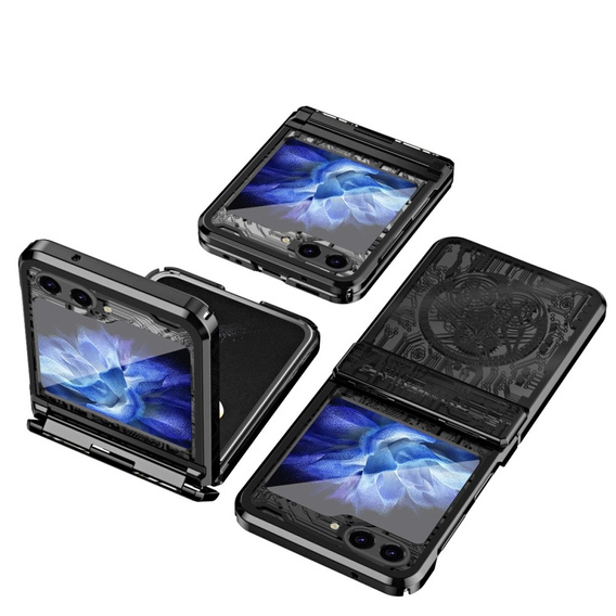 Etui do Samsung Galaxy Z Flip7 FE / Z Flip6, Mechanical Legend, czarne