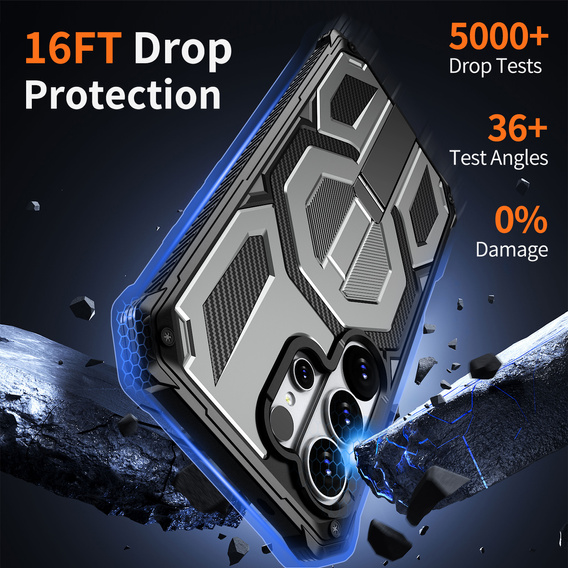 Etui ochronne do Samsung Galaxy S26 Ultra do MagSafe, z podstawką, szare