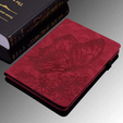 Etui do Samsung Galaxy Tab S10 Lite / S10 FE / S9 FE, Wallet Pen Slot, butterflies, Czerwone