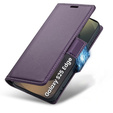 Etui do Samsung Galaxy S25 Edge, ERBORD Glossy Litchi, portfel z klapką, fioletowe
