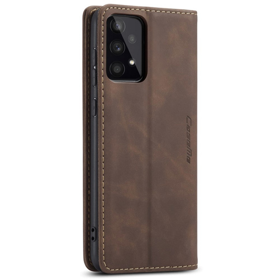 Etui CASEME do Samsung Galaxy A53 5G, Leather Wallet Case, kawowe