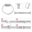 Bransoleta + Etui z Diamentami do Apple Watch 4/5/6/SE 44mm, Srebrna