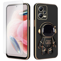 Zestaw Etui Electro do Xiaomi Redmi Note 12 5G / POCO X5 5G, Astronauta, Czarne + szkło